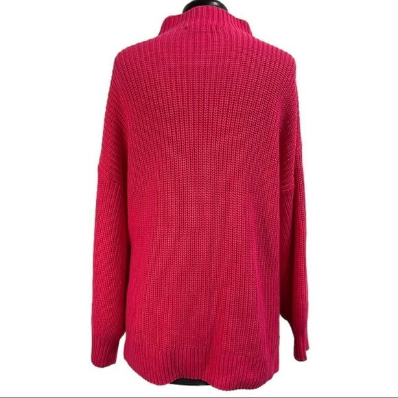 Cupcakes & cashmere Pink Mock Turtleneck Oversized Sweater Sz L - Picture 7 of 12